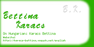 bettina karacs business card